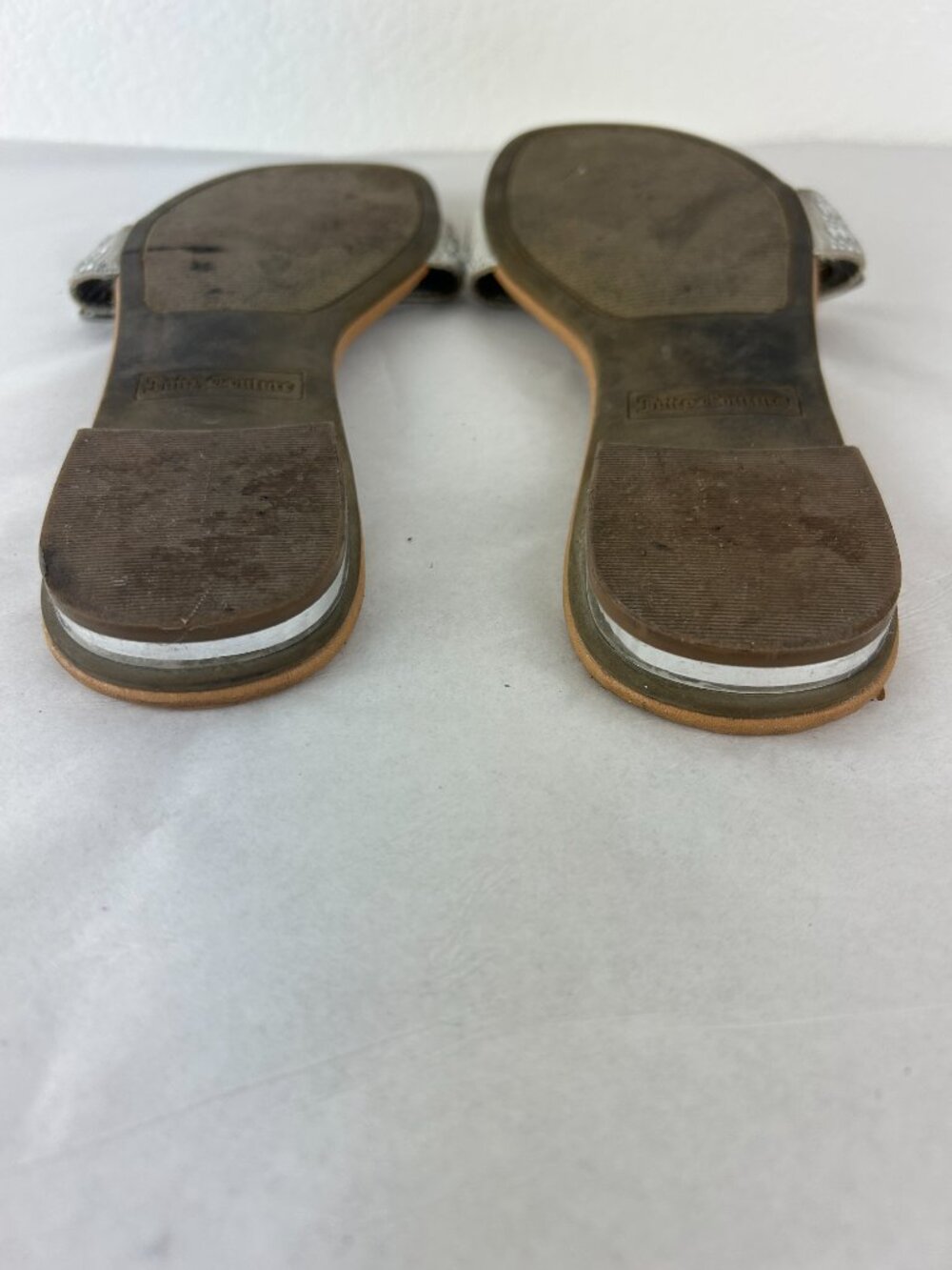 Juicy Couture Silver Rhinestone Slide Sandals for Women Casual Summer Slip On - Picture 5 of 7